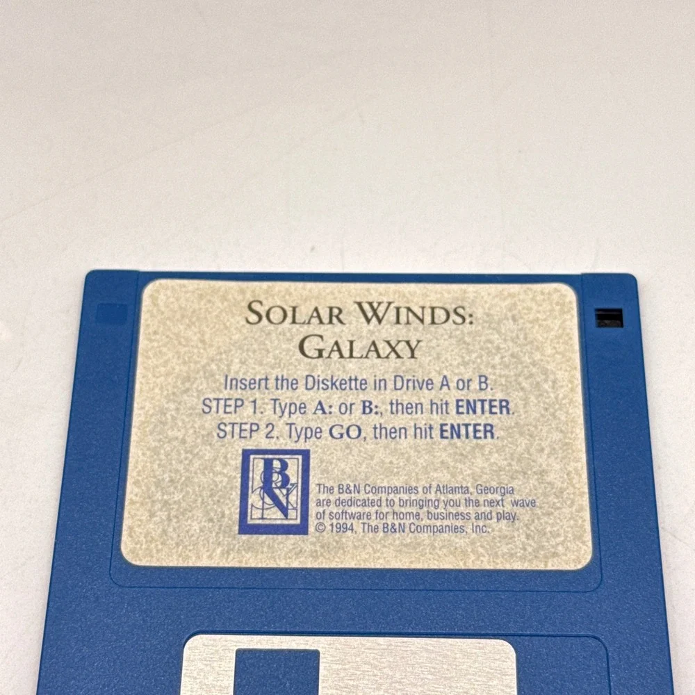 Solar Winds Galaxy PC OS 3.5 Disk  Vtg Big Box 1994 Moon Doggie B&N Co. Sci Fi